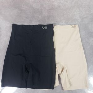 Söfft Shapewear Shorts Womens Medium Black Beige 2 Pack Smoothing Mid Thigh